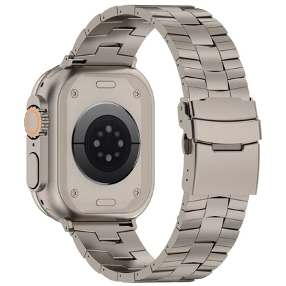 For Apple Watch Series 5 44mm Rice Ears Safety Buckle Titanium Alloy Watch Band(Titanium) by bashfashion