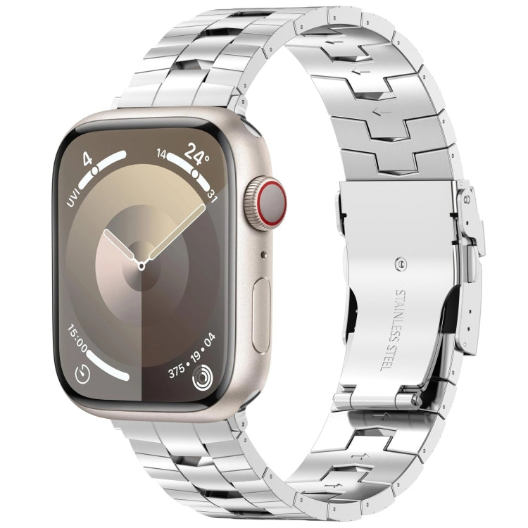 For Apple Watch Series 4 44mm Rice Ears Safety Buckle Titanium Alloy Watch Band(Silver) by bashfashion