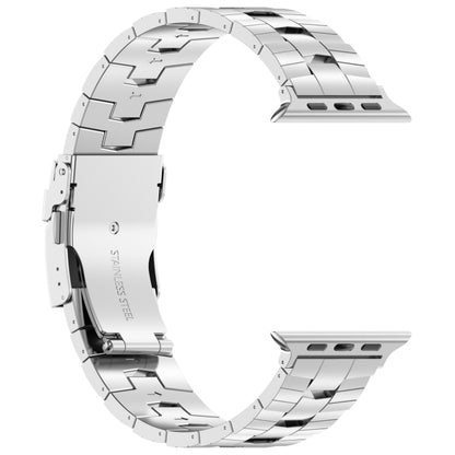 For Apple Watch Series 4 44mm Rice Ears Safety Buckle Titanium Alloy Watch Band(Silver) by bashfashion