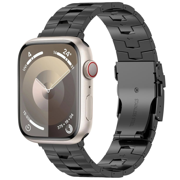 For Apple Watch Series 3 42mm Rice Ears Safety Buckle Titanium Alloy Watch Band(Black) by bashfashion