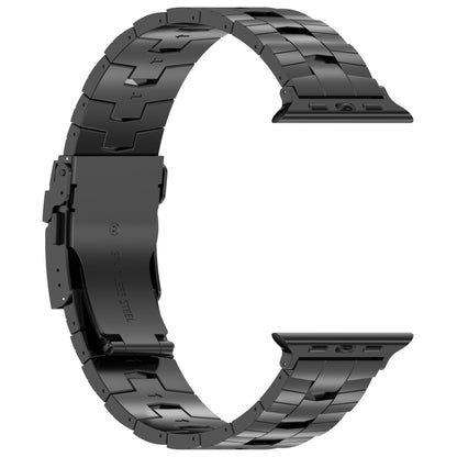 For Apple Watch Series 3 42mm Rice Ears Safety Buckle Titanium Alloy Watch Band(Black) by bashfashion