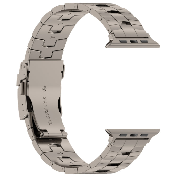 For Apple Watch Series 3 42mm Rice Ears Safety Buckle Titanium Alloy Watch Band(Titanium) by bashfashion