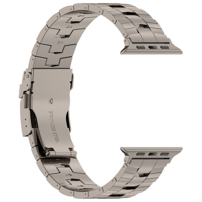 For Apple Watch Series 3 42mm Rice Ears Safety Buckle Titanium Alloy Watch Band(Titanium) by bashfashion