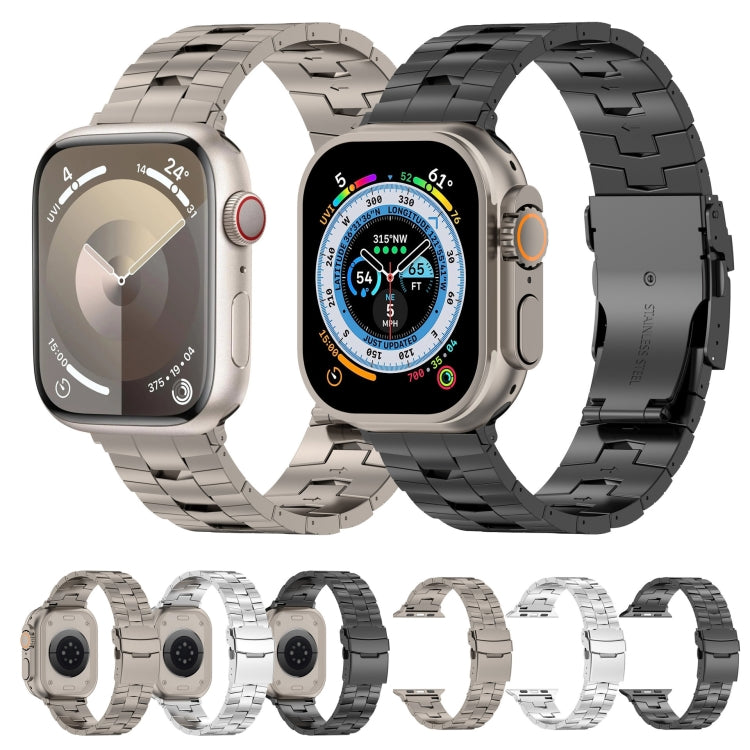 For Apple Watch Series 4 44mm Rice Ears Safety Buckle Titanium Alloy Watch Band(Silver) by bashfashion