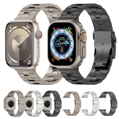 For Apple Watch Series 4 44mm Rice Ears Safety Buckle Titanium Alloy Watch Band(Silver) by bashfashion
