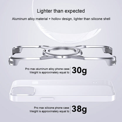 For iPhone 16 Pro Max Aluminum Alloy Frameless 360-Degree Rotating Phone Case(Silver) by bashfashion