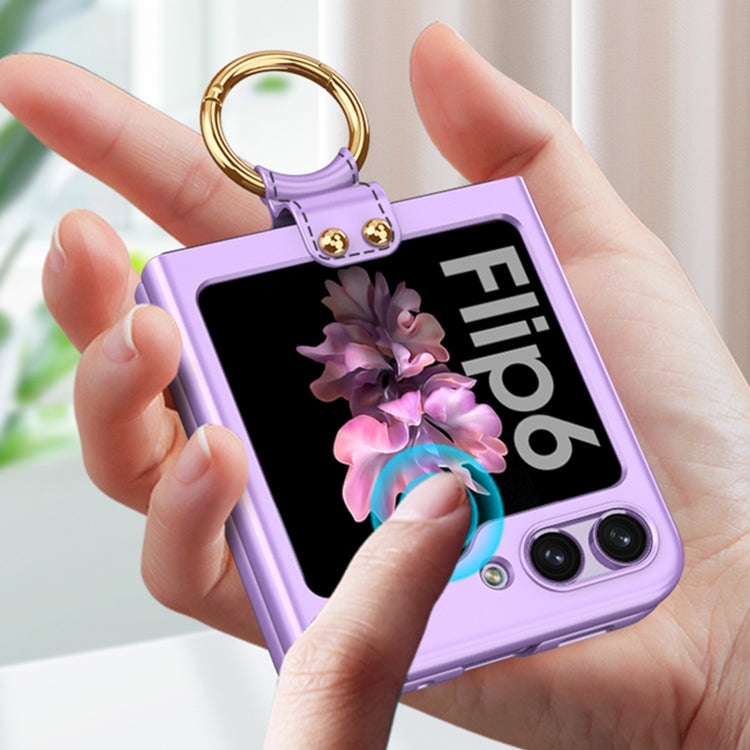 For Samsung Galaxy Z Flip6 / Flip7 FE GKK Ultra-thin PC Full Coverage Phone Case with Ring Holder(Black) by GKK