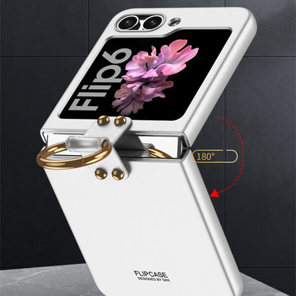 For Samsung Galaxy Z Flip6 / Flip7 FE GKK Ultra-thin PC Full Coverage Phone Case with Ring Holder(Black) by GKK