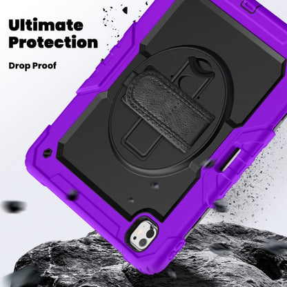 For iPad Pro 13 2025 / 2024 Turntable Holder Silicone Hybrid PC Tablet Case with Shoulder Strap(Purple) by bashfashion