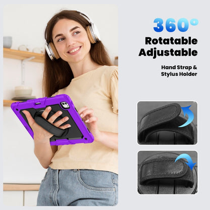 For iPad Pro 13 2025 / 2024 Turntable Holder Silicone Hybrid PC Tablet Case with Shoulder Strap(Purple) by bashfashion