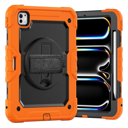 For iPad Pro 11 2025 / 2024 Silicone Hybrid PC Tablet Case with Shoulder Strap(Orange) by bashfashion