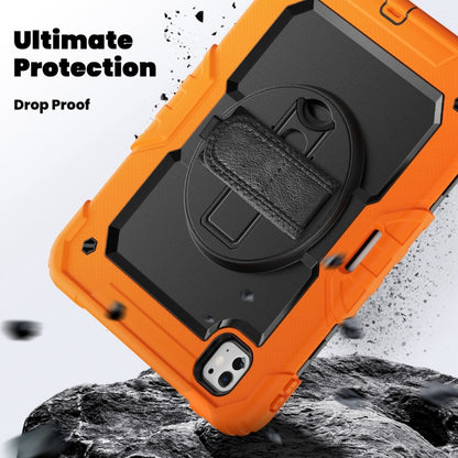 For iPad Pro 11 2025 / 2024 Silicone Hybrid PC Tablet Case with Shoulder Strap(Orange) by bashfashion