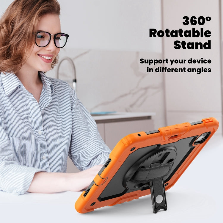 For iPad Pro 11 2025 / 2024 Silicone Hybrid PC Tablet Case with Shoulder Strap(Orange) by bashfashion