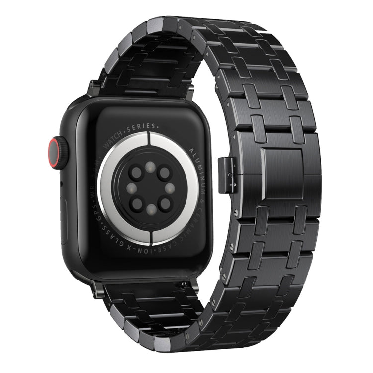 For Apple Watch SE 44mm Modified Oak AP Titanium Alloy Watch Band(Black) by bashfashion