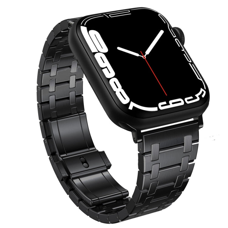 For Apple Watch SE 44mm Modified Oak AP Titanium Alloy Watch Band(Black) by bashfashion