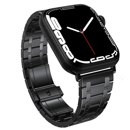 For Apple Watch SE 44mm Modified Oak AP Titanium Alloy Watch Band(Black) by bashfashion