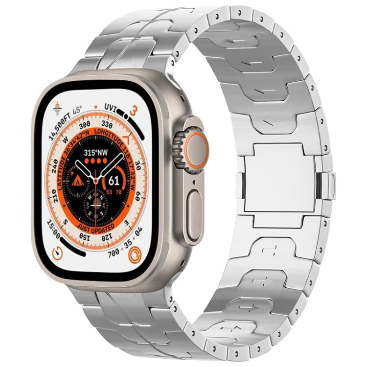 For Apple Watch Ultra 2 49mm Magnetic Buckle Titanium Alloy Watch Band(Silver) by bashfashion