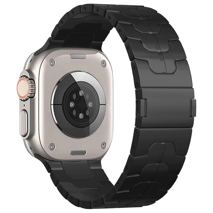 For Apple Watch SE 2022 44mm Magnetic Buckle Titanium Alloy Watch Band(Black) by bashfashion