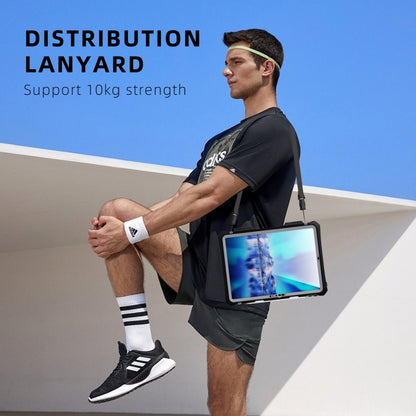 For iPad Pro 11 2025 / 2024 RedPepper IP68 Waterproof PC + TPU Case with Lanyard & Swivel Bracket(Black) by RedPepper