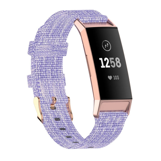 For Fitbit Charge 4 / Charge 3 / Charge3 SE Braided Nylon Watch Band Plastic Head, Size: Free Size(Purple) by bashfashion