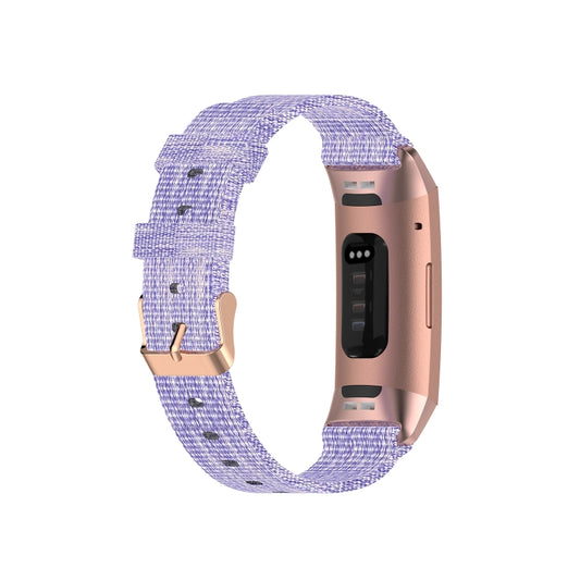 For Fitbit Charge 4 / Charge 3 / Charge3 SE Braided Nylon Watch Band Plastic Head, Size: Free Size(Purple) by bashfashion