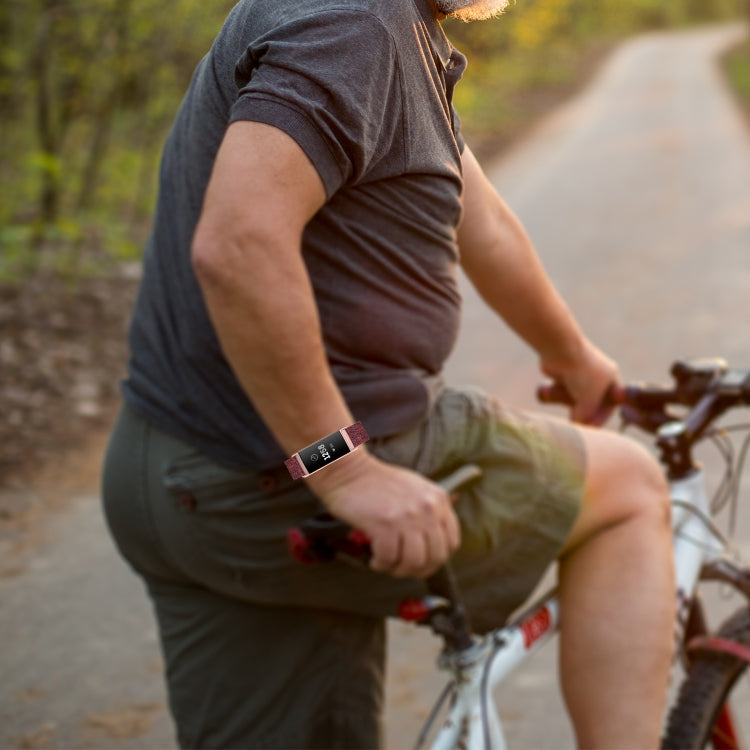 For Fitbit Charge 4 / Charge 3 / Charge3 SE Braided Nylon Watch Band Plastic Head, Size: Free Size(Purple) by bashfashion