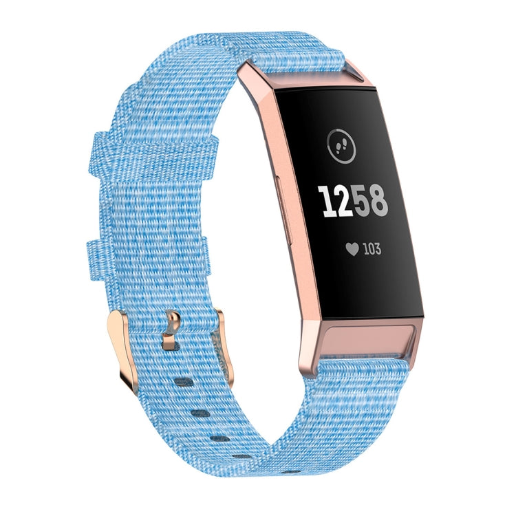 For Fitbit Charge 4 / Charge 3 / Charge3 SE Braided Nylon Watch Band Plastic Head, Size: Free Size(Light Blue) by bashfashion