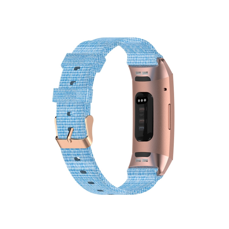For Fitbit Charge 4 / Charge 3 / Charge3 SE Braided Nylon Watch Band Plastic Head, Size: Free Size(Light Blue) by bashfashion
