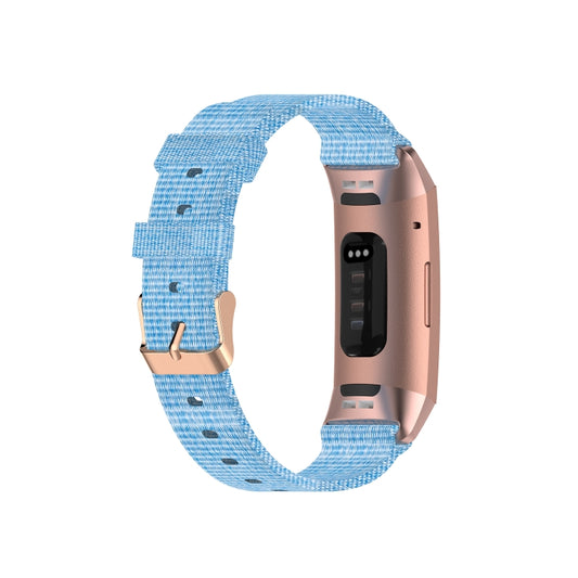 For Fitbit Charge 4 / Charge 3 / Charge3 SE Braided Nylon Watch Band Plastic Head, Size: Free Size(Light Blue) by bashfashion