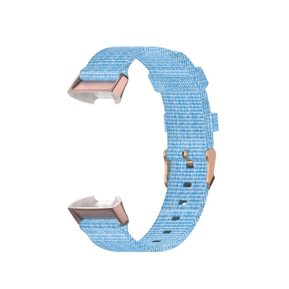 For Fitbit Charge 4 / Charge 3 / Charge3 SE Braided Nylon Watch Band Plastic Head, Size: Free Size(Light Blue) by bashfashion