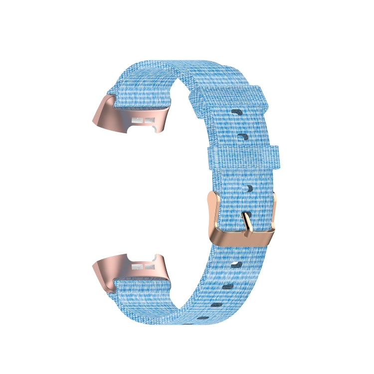 For Fitbit Charge 4 / Charge 3 / Charge3 SE Braided Nylon Watch Band Plastic Head, Size: Free Size(Light Blue) by bashfashion