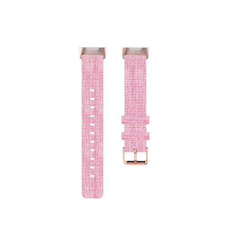 For Fitbit Charge 4 / Charge 3 / Charge3 SE Braided Nylon Watch Band Plastic Head, Size: Free Size(Pink) by bashfashion
