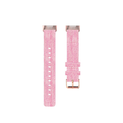 For Fitbit Charge 4 / Charge 3 / Charge3 SE Braided Nylon Watch Band Plastic Head, Size: Free Size(Pink) by bashfashion