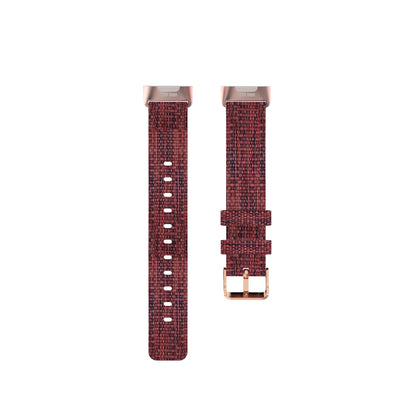 For Fitbit Charge 4 / Charge 3 / Charge3 SE Braided Nylon Watch Band Plastic Head, Size: Free Size(Red) by bashfashion