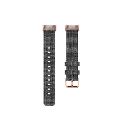 For Fitbit Charge 4 / Charge 3 / Charge3 SE Braided Nylon Watch Band Plastic Head, Size: Free Size(Dark Gray) by bashfashion