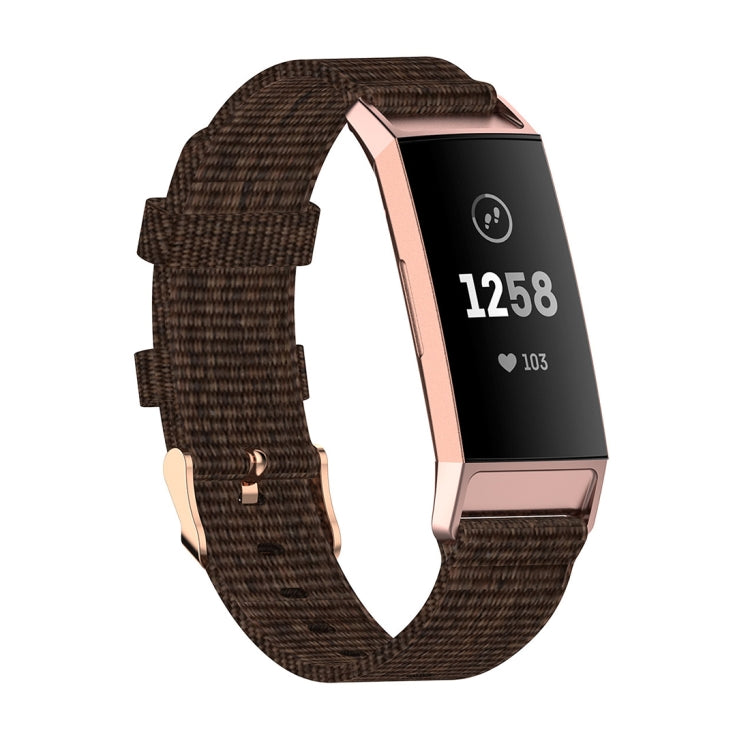For Fitbit Charge 4 / Charge 3 / Charge3 SE Braided Nylon Watch Band Plastic Head, Size: Free Size(Dark Brown) by bashfashion
