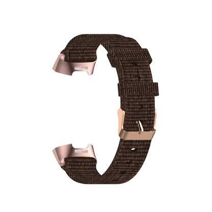 For Fitbit Charge 4 / Charge 3 / Charge3 SE Braided Nylon Watch Band Plastic Head, Size: Free Size(Dark Brown) by bashfashion