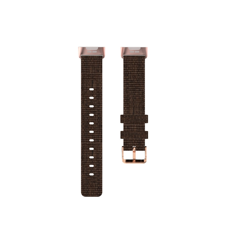 For Fitbit Charge 4 / Charge 3 / Charge3 SE Braided Nylon Watch Band Plastic Head, Size: Free Size(Dark Brown) by bashfashion