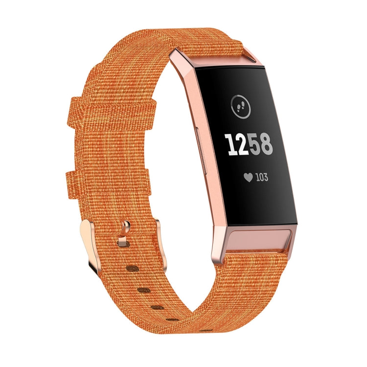 For Fitbit Charge 4 / Charge 3 / Charge3 SE Braided Nylon Watch Band Plastic Head, Size: Free Size(Orange) by bashfashion