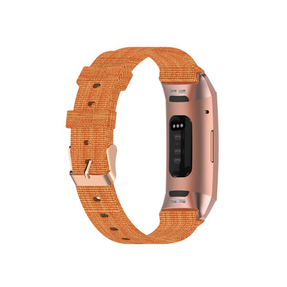 For Fitbit Charge 4 / Charge 3 / Charge3 SE Braided Nylon Watch Band Plastic Head, Size: Free Size(Orange) by bashfashion