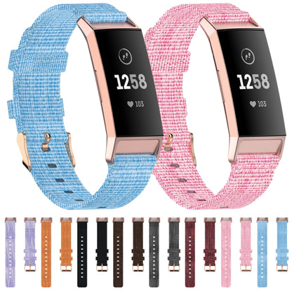 For Fitbit Charge 4 / Charge 3 / Charge3 SE Braided Nylon Watch Band Plastic Head, Size: Free Size(Pink) by bashfashion