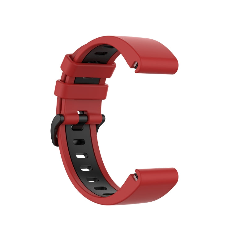 For Garmin Fenix 6S Two-color Silicone Watch Band(Red Black) by bashfashion