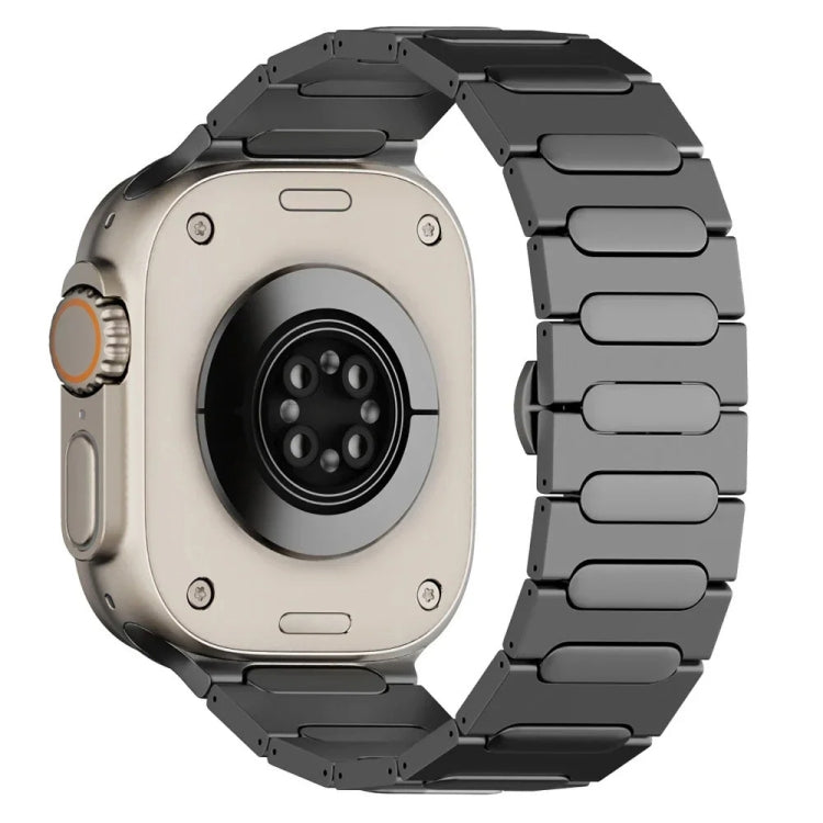 For Apple Watch Ultra 2 49mm Oval Butterfly Buckle Titanium Alloy Watch Band(Grey) by bashfashion