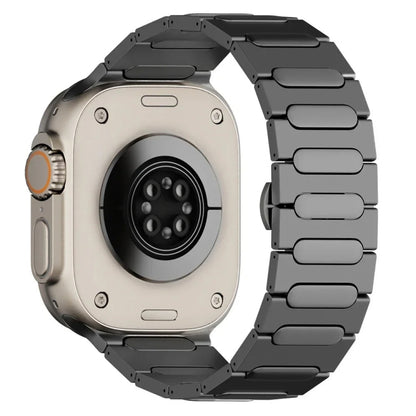 For Apple Watch Ultra 2 49mm Oval Butterfly Buckle Titanium Alloy Watch Band(Grey) by bashfashion