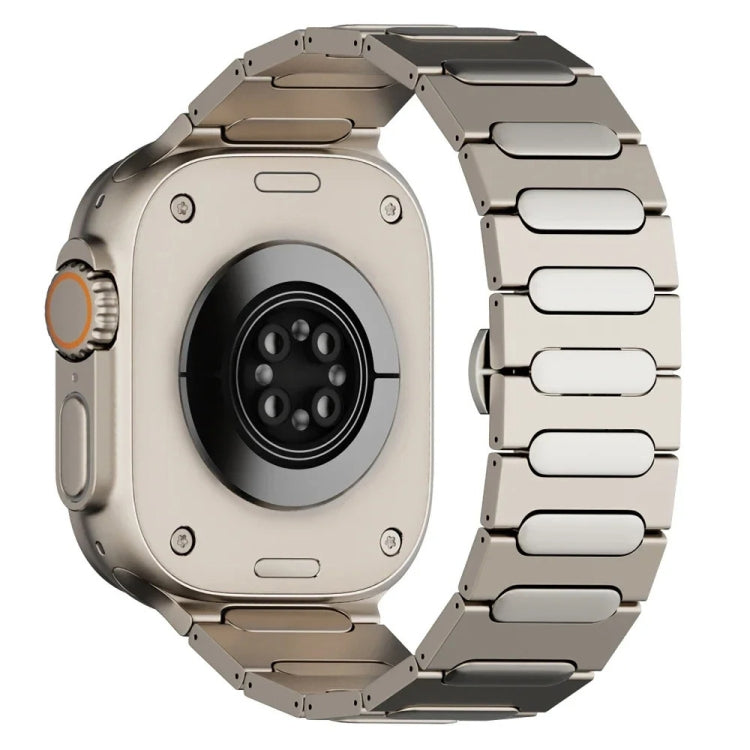 For Apple Watch Ultra 49mm Oval Butterfly Buckle Titanium Alloy Watch Band(Titanium) by bashfashion