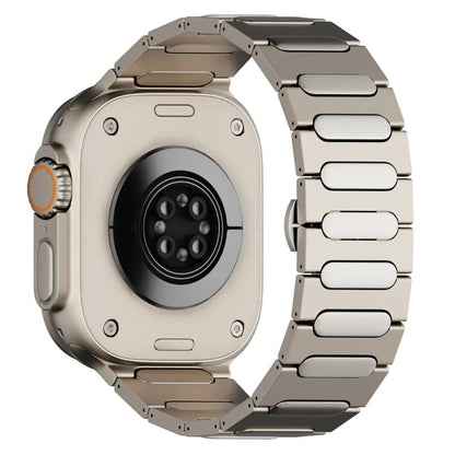 For Apple Watch Ultra 49mm Oval Butterfly Buckle Titanium Alloy Watch Band(Titanium) by bashfashion