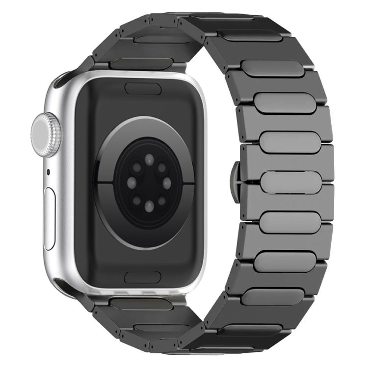 For Apple Watch Series 4 44mm Oval Butterfly Buckle Titanium Alloy Watch Band(Grey) by bashfashion