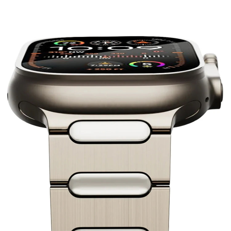 For Apple Watch Series 3 42mm Oval Butterfly Buckle Titanium Alloy Watch Band(Black) by bashfashion