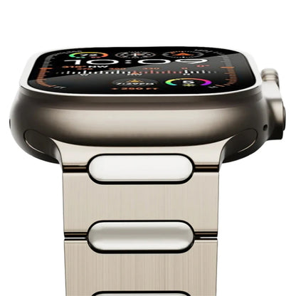 For Apple Watch Series 9 45mm Oval Butterfly Buckle Titanium Alloy Watch Band(Grey) by bashfashion