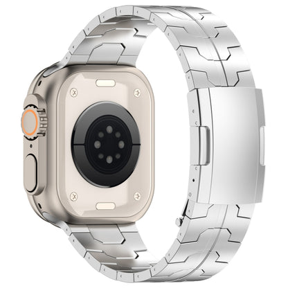 For Apple Watch Series 5 44mm Turtle Buckle Titanium Alloy Watch Band(Silver) by bashfashion